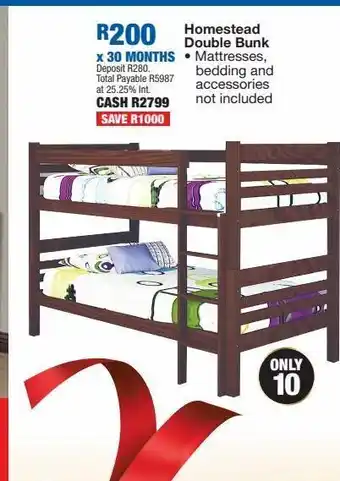 OK Furniture Homested double bunk offer