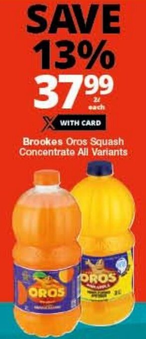 Checkers Brookes Oros Squash Concentrate All Variants offer