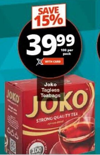 Checkers Joko Tagless Teabags offer