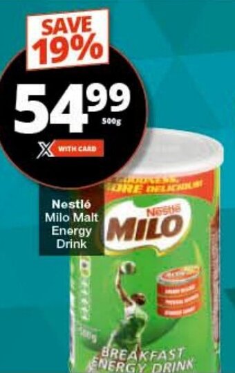 Checkers Nestlé Milo Malt Energy Drink offer