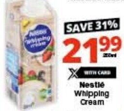 Checkers Nestle Whipping Cream offer