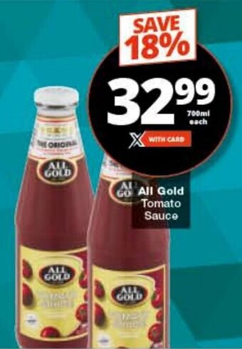 Checkers All Gold Tomato Sauce offer