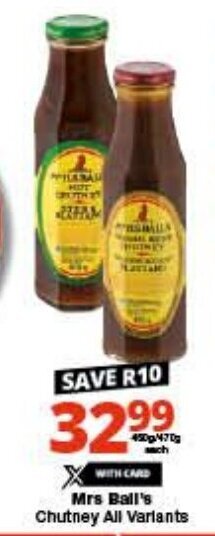 Checkers Mrs Ball's Chutney All Variants offer
