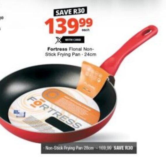 Fortress Flonal NonStick Frying Pan 24cm offer at Checkers