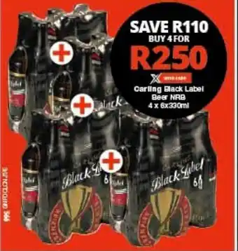 Checkers Carling Black Label Beer NRB 4x6x330ml offer