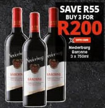 Checkers Nederburg Baronne 3 x 750ml offer