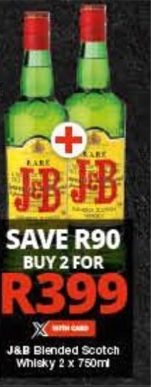 J&B Blended Scotch Whisky 2 x 750ml