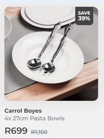 Carrol boyes 4x 27cm pasta bowls