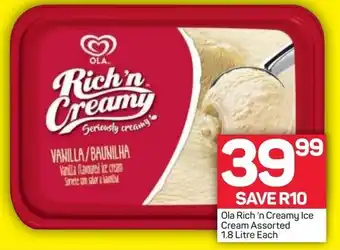 Pick n Pay Ola Rich 'n Creamy Ice Cream 1.8L offer