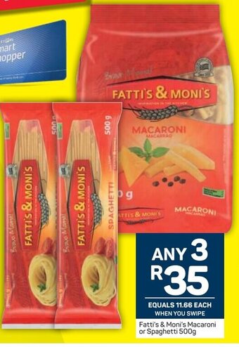 Pick n Pay Fatti's & Moni's Macaroni or Spaghetti 500g offer