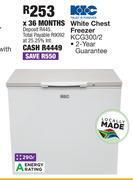 OK Furniture Kic 290l white chest freezer kcg300/2 offer