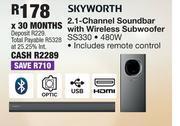 OK Furniture Skyworth 2.1 channel soundbar with wireless subwoofer ss330 offer