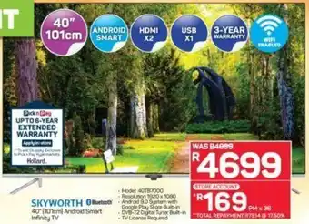 Pick n Pay Skyworth 40" (101cm) Android Smart infinity TV offer