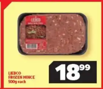 Usave Liebco Frozen Mince 500g each offer