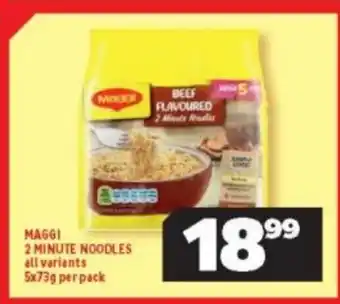 Usave Maggi 2 Minute Noodles All Variants 5x73g per pack offer