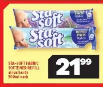 Usave Sta-Soft Softener Refill All Variants 500ml each offer