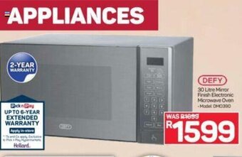 Pick n Pay Defy 30 Litre Mirror Finish Electronic Microwave Oven offer