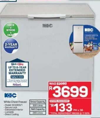 Pick n Pay White Chest Freezer offer