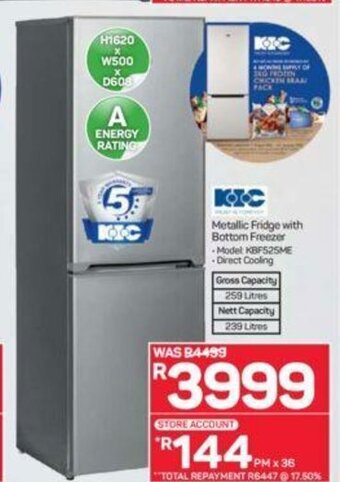 Metallic Fridge with Bottom Freezer