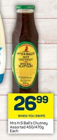Pick n Pay Mrs H.S Ball's Chutney Assorted 450/470g offer