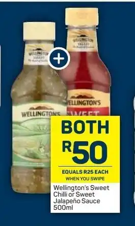 Pick n Pay Wellington's Sweet Chilli or Sweet Jalapeno Sauce 500ml offer