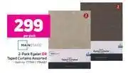 Game Mainstays 2 pack eyelet or taped curtains assorted-per pack offer