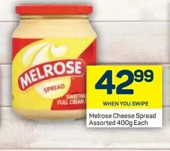 Melrose Cheese Spread Assorted 400g each