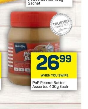 Pick n Pay PnP Peanut Butter Assorted 400g each offer