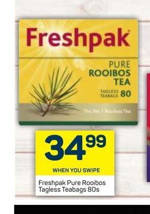 Pick n Pay Freshpak Pure Rooibos Tagless Teabags 80s offer