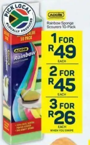Pick n Pay Rainbow Sponge Scourers 10-Pack offer