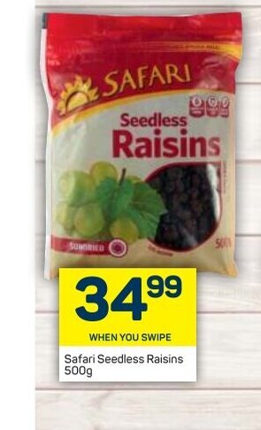 Pick n Pay Safari Seedless Raisins 500g offer