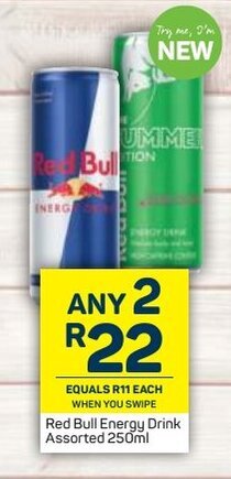 Pick n Pay Red Bull Energy Drink Assorted 250ml offer