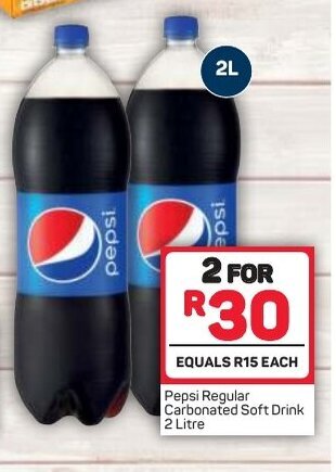 Pick n Pay Pepsi Regular Carbonated Soft Drink 2 Litre offer