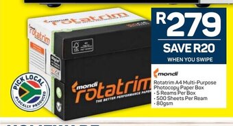 Pick n Pay Mondi - Rotatrim A4 Multi-Purpose Photocopy Paper Box offer