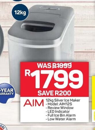 Pick n Pay AIM - 12kg Silver Ice Maker offer