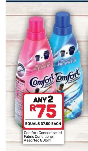 Pick n Pay Comfort Concentrated Fabric Conditioner Assorted 800ml offer