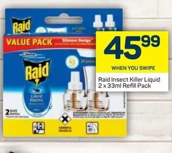 Pick n Pay Raid Insect Killer Liquid 2x33ml refill pack offer