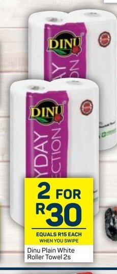 Pick n Pay Dinu Plain White Roller Towel 2s offer