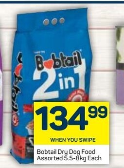 Pick n Pay Bobtail Dry Dog Food Assorted 5.5-8kg each offer
