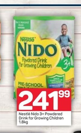 Pick n Pay Nestle Nido 3+ Powdered Drink for Growing Children 1.8kg offer