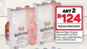 Pick n Pay Bernini Spirit Cooler Assorted 6x275ml Non-Returnable Bottles or 6x250ml Cans offer