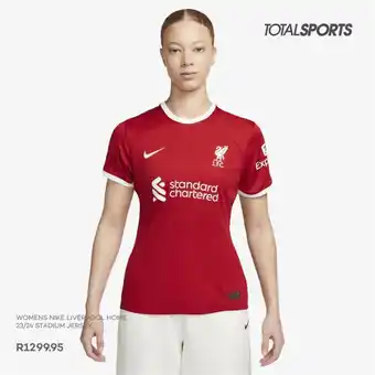 Totalsports WOMENS NIKE LIVERPOOL HOME 23/24 STADIUM JERSEY offer