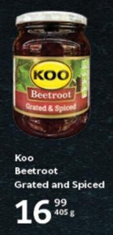 Oxford Freshmarket Koo Beetroot Grated and Spiced offer