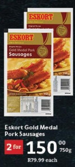 Eskort Gold Medal Pork Sausages