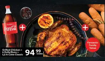 Oxford Freshmarket Grilled Chicken+ 6 Rolls/Buns + 1,5 It Coke Classic offer