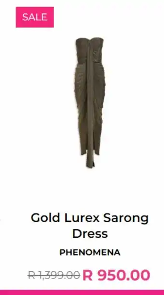 YDE Gold lurez sarong dress offer