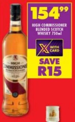 HIGH COMMISSIONER BLENDED SCOTCH WHISKY 750ml