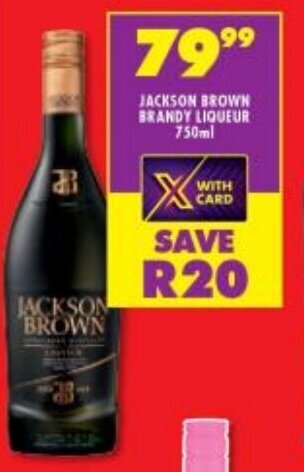 Shoprite JACKSON BROWN BRANDY LIQUEUR 750ml offer