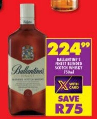 Shoprite BALLANTINE'S FINEST BLENDED SCOTCH WHISKY 750ml offer