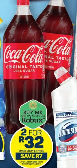 Pick n Pay Coca-Cola Original Taste Less Sugar 1.5 Litre offer